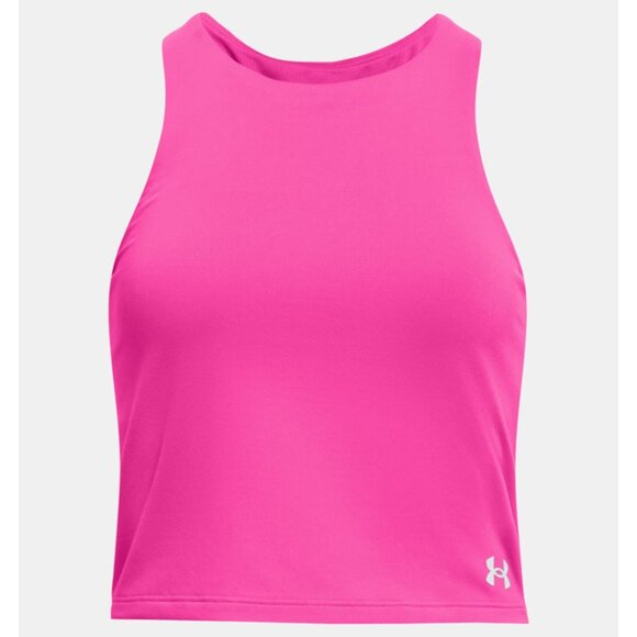Under Armour Motion Crop Tank Tops Girl's XL Pink & Black Sports Bra NEW - Picture 2 of 15